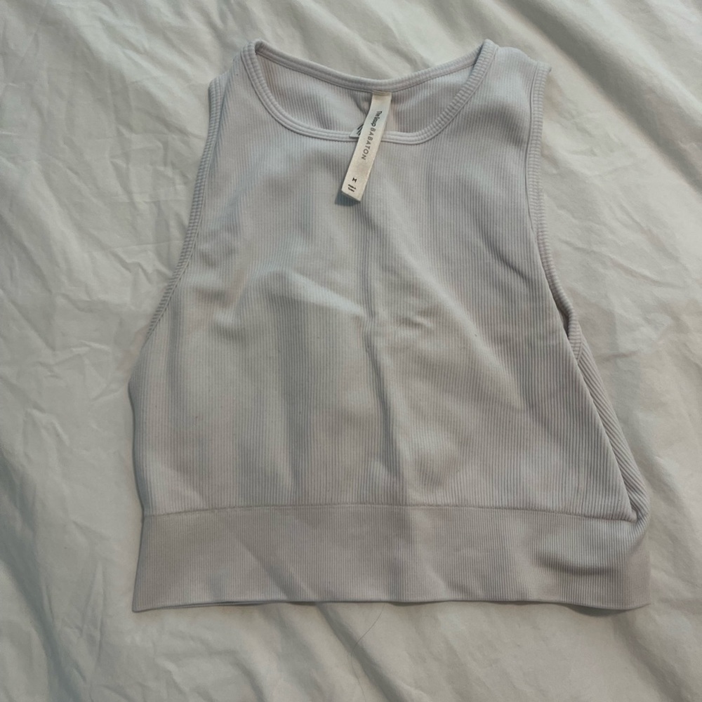 cropped white top